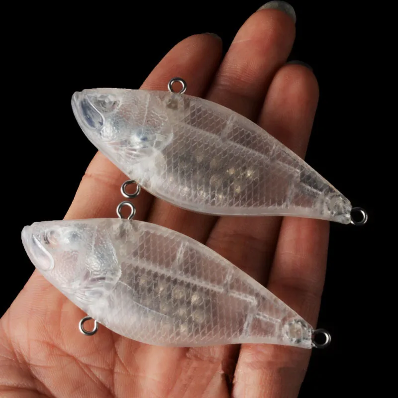 100pcs Blank Vib Bait Crankbait Blank Lure Baits 7cm 10.1g DIY Unpainted Fishing Lures for Saltwater Freshwater