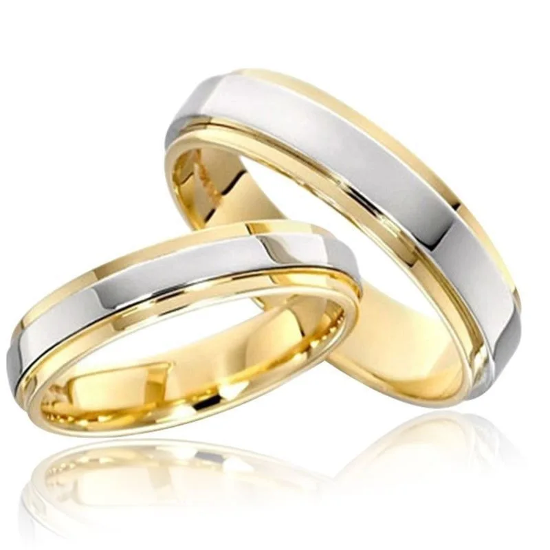fashion trendy promise wedding engagement rings couple ring for lovers set