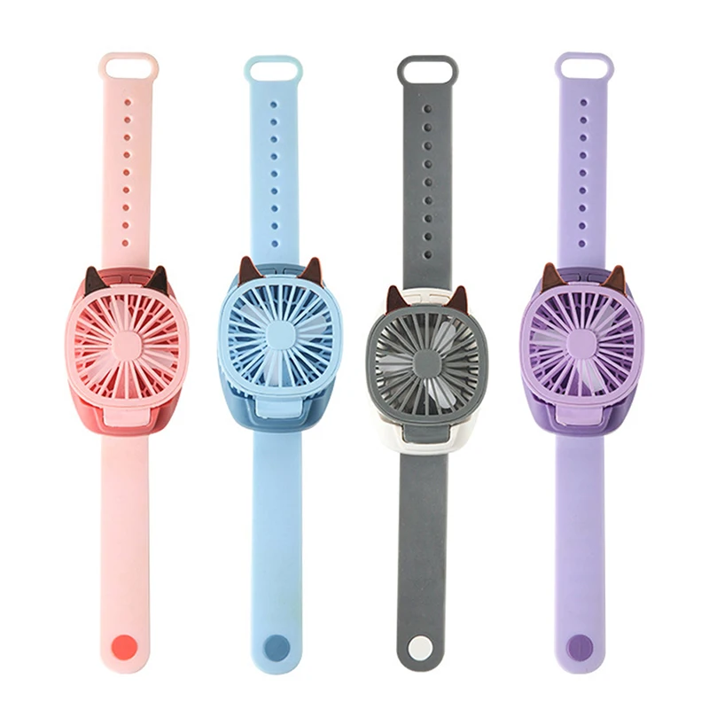 3 Gears Adjustable Wrist Watch Fan Portable Rotatable Rechargeable Air Cooling Summer Personal Hand Fans