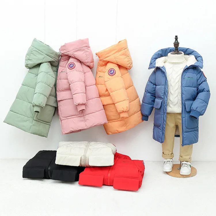 Green Horizon Winter Warm Thicken Color Long Sleeve Zipper Kids Solid Hoodie Jackets Coat Toddler Baby Boy Girl Hooded