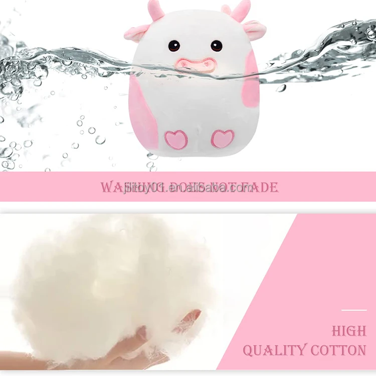 amazon hot selling stuffed animal plush pink cow toy pillow custom logo plush milk cow toy