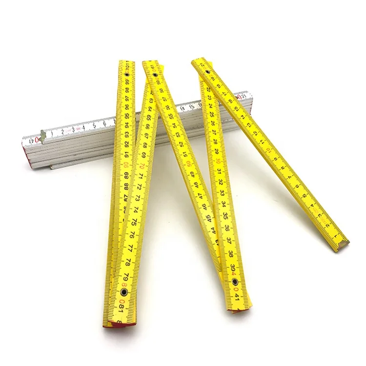 Custom Logo Multi purpose 2m 10 folded High Quality double sided scale Drawing Wooden Folding Ruler