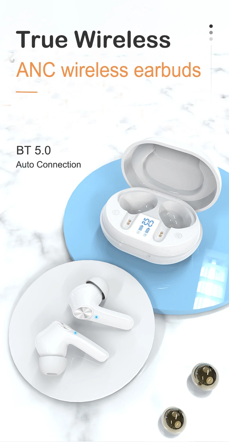  Real ANC Wireless Earbuds Super Bass Headphone V D01