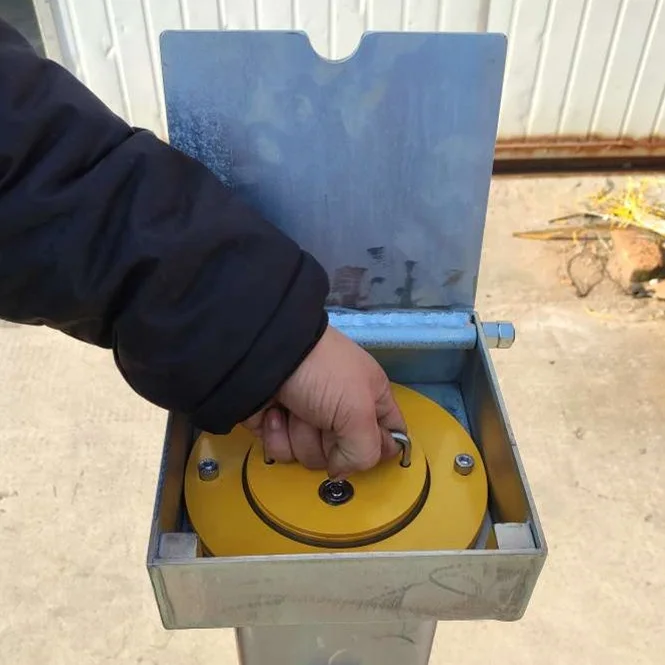 Carbon steel Road safety Parking Driveway traffic retractable telescopic lift assist safety manual security metal bollard