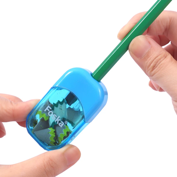Foska Colored Pencil Sharpeners Hand Held Small Compact Pencil Sharpener for Kids with Lid Single 8mm Hole for Makeup Pencils