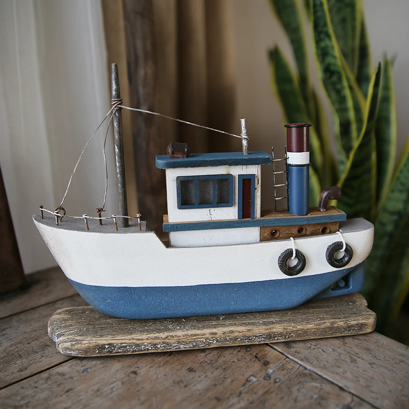 YBOX vintage sea style  boat table decoration handmade oat home decor