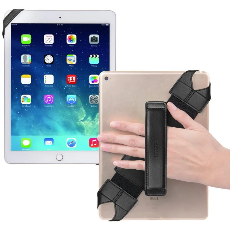 Universal Tablet Hand Strap Holder Leather Handle Grip with Elastic Belt phone finger grip shoulder