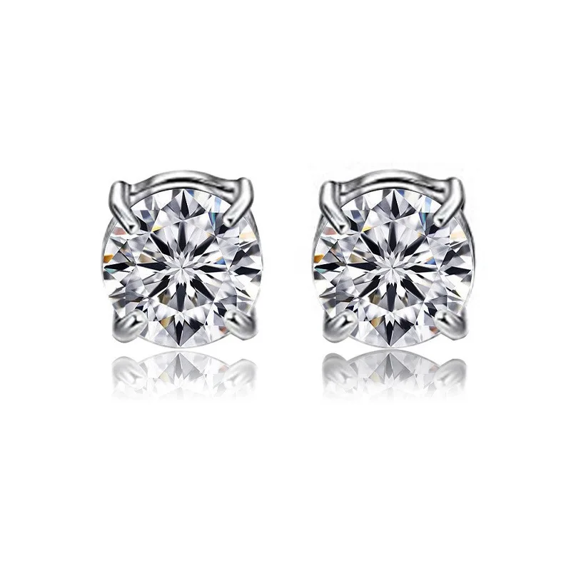 Strong Magnetic Ear Stud Clip Earrings for Women Men Punk Round Zircon Magnet Earrings Non Piercing Jewelry Crystal Classic