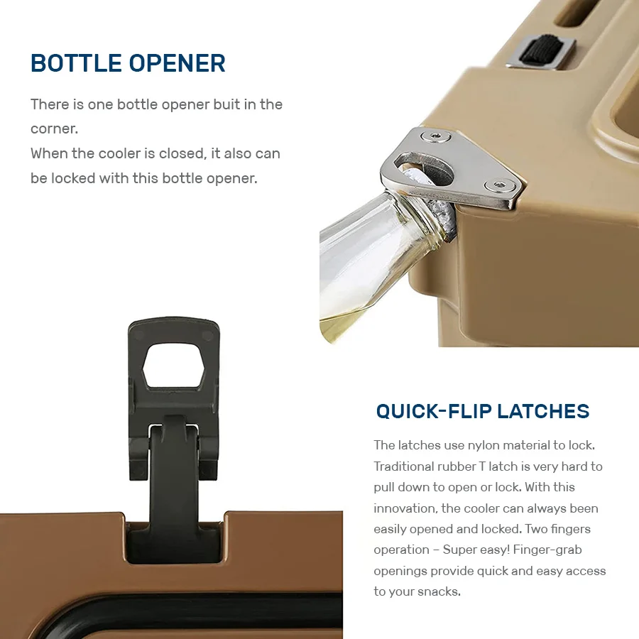 Ultra large 65QT ice chest rotomolded cooler box portable car refrigerator camping fishing