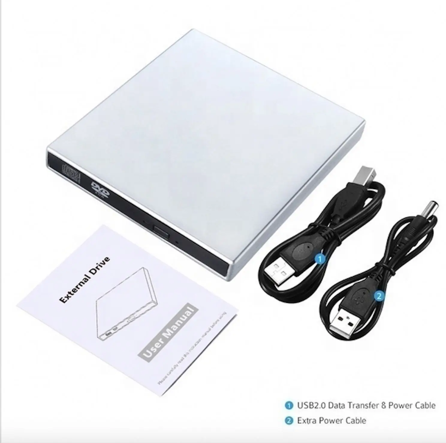  Зарядное устройство внешний USB CD-RW горелки DVD/CD считыватель плеер с двумя кабели для Windows и Mac OS ноутбук