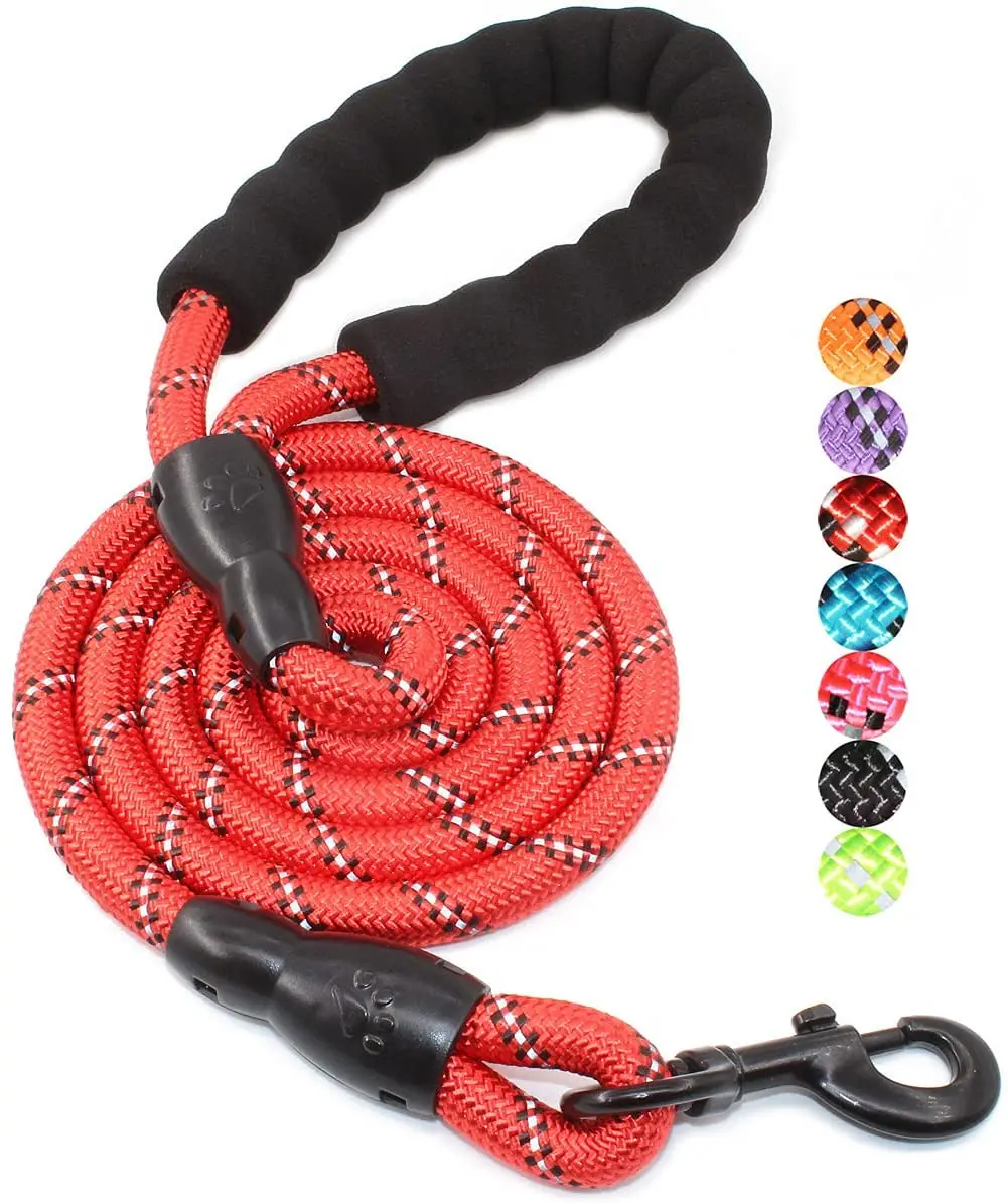  Upgrade Highly Reflective Threads Strong Durable Polyester Dog Leash with Comfortable Padded Handle for Medium Large