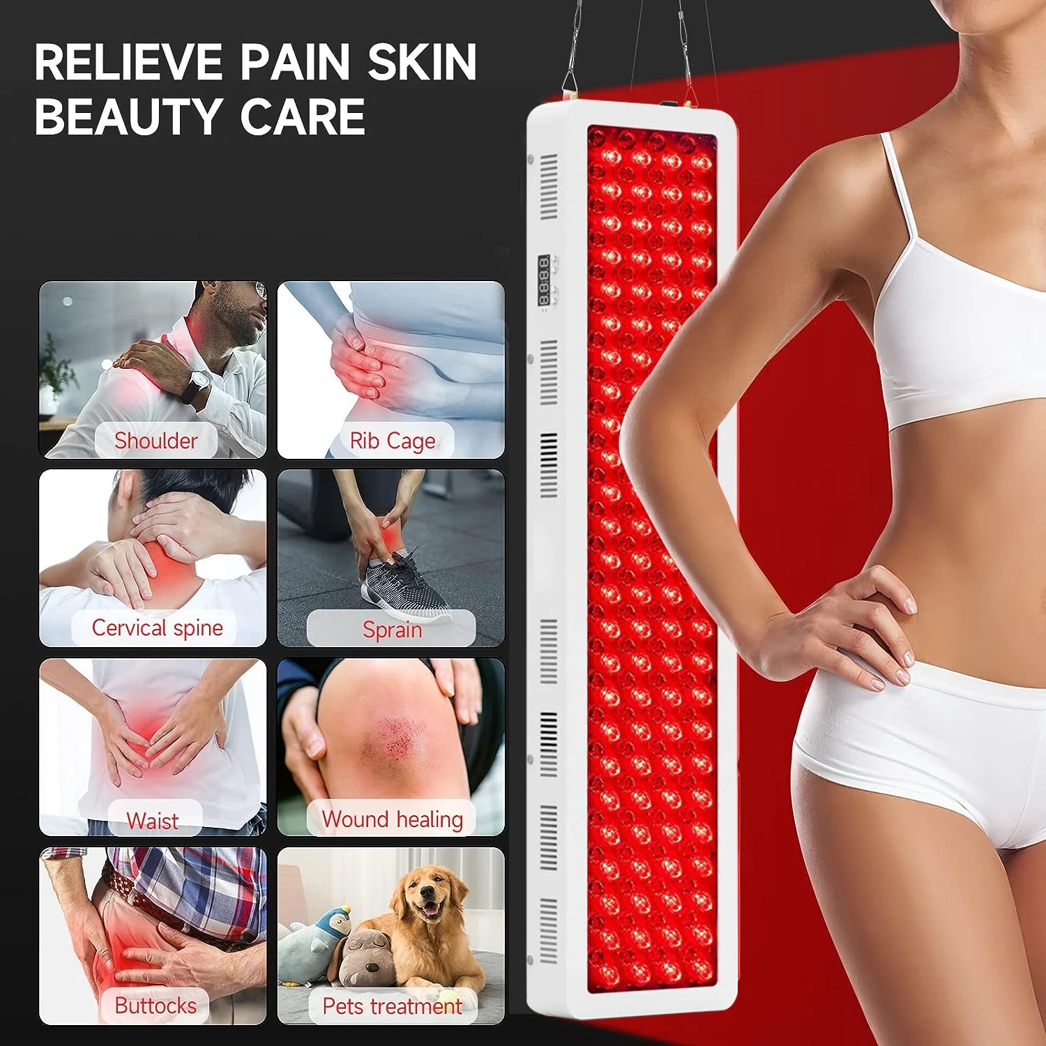 Large Size 1500w Dual Chip Full Body Standing Removable 660nm 850nm 4 Wavelengths Infrared Led Red Light Panel Therapy