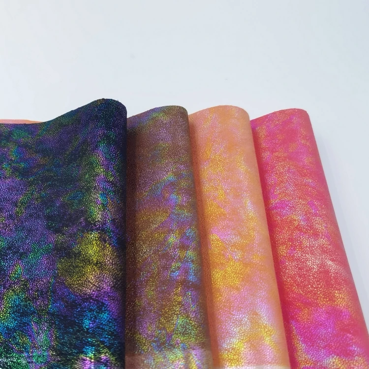 Wholesale Multicolor Rainbow Glitter Fabric 1.0 mm Sequins Pu Leather Wedding Dress Sequin Fabrics and Diy Crafts