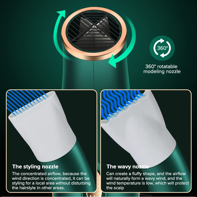 New Style Professional Blow Dryer Stand Portable Mini Rechargeable Travel Home Private Label One Step Negative Ion Hair Dryer