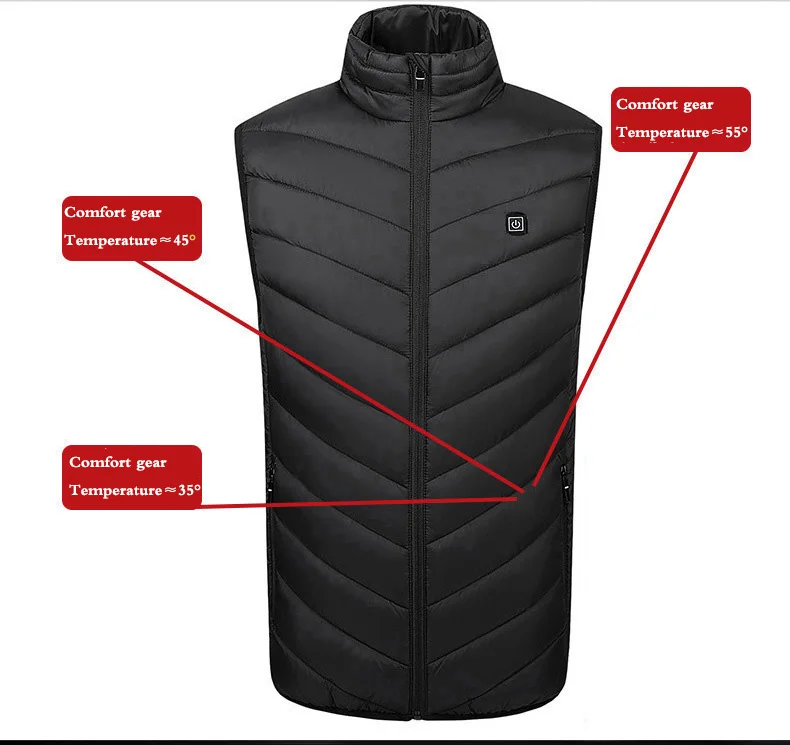 Новые товары, жилет для мужчин и женщин, хлопковый жилет, теплая одежда, умный жилет с подогревом и Usb-зарядкой