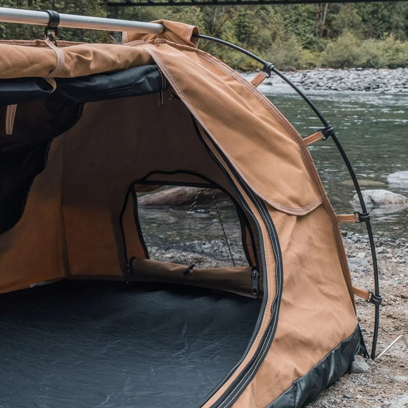 Australian market camping hiking waterproof canvas fabric portable double swags for sale