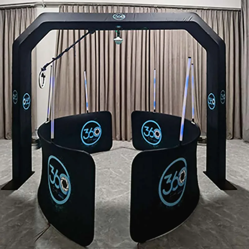 Top One Sky 360 Software Automatic Video Rotating Machine Cart Overhead Photo Booth Remote trip Led Lights For 360 Photo Booth