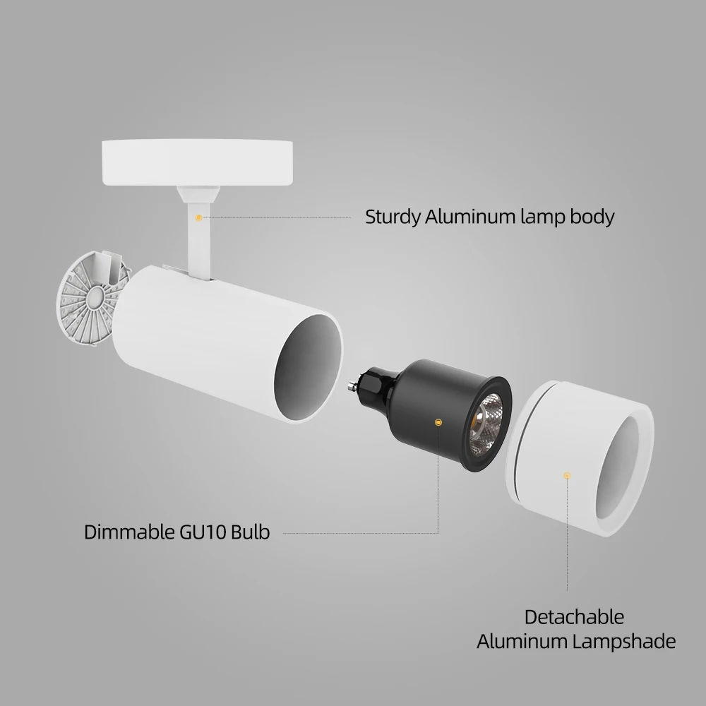 Aisilan High Quality  IP20 White Curve Adjustable Rotatable Rotatif Surface Mounted Downlights Led Ceiling 5 Watt Gu10