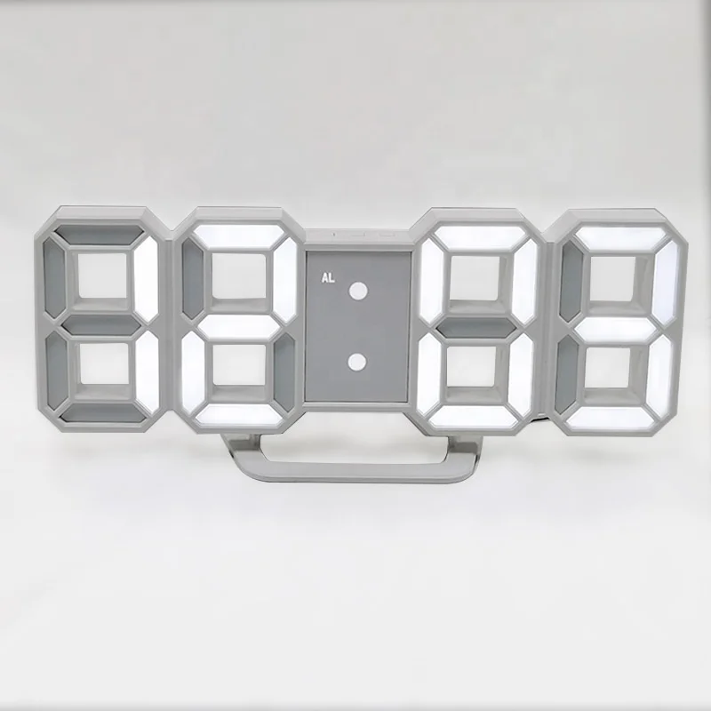 3D digital alarm clock Intelligent LED wall Simple electronic clock in living room Creativity delta wall clocks