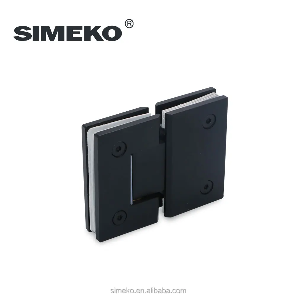 SK-623A Soft Close Curve Black Matt 180 Degree Stainless Steel Frameless Glass Shower Door Hinge