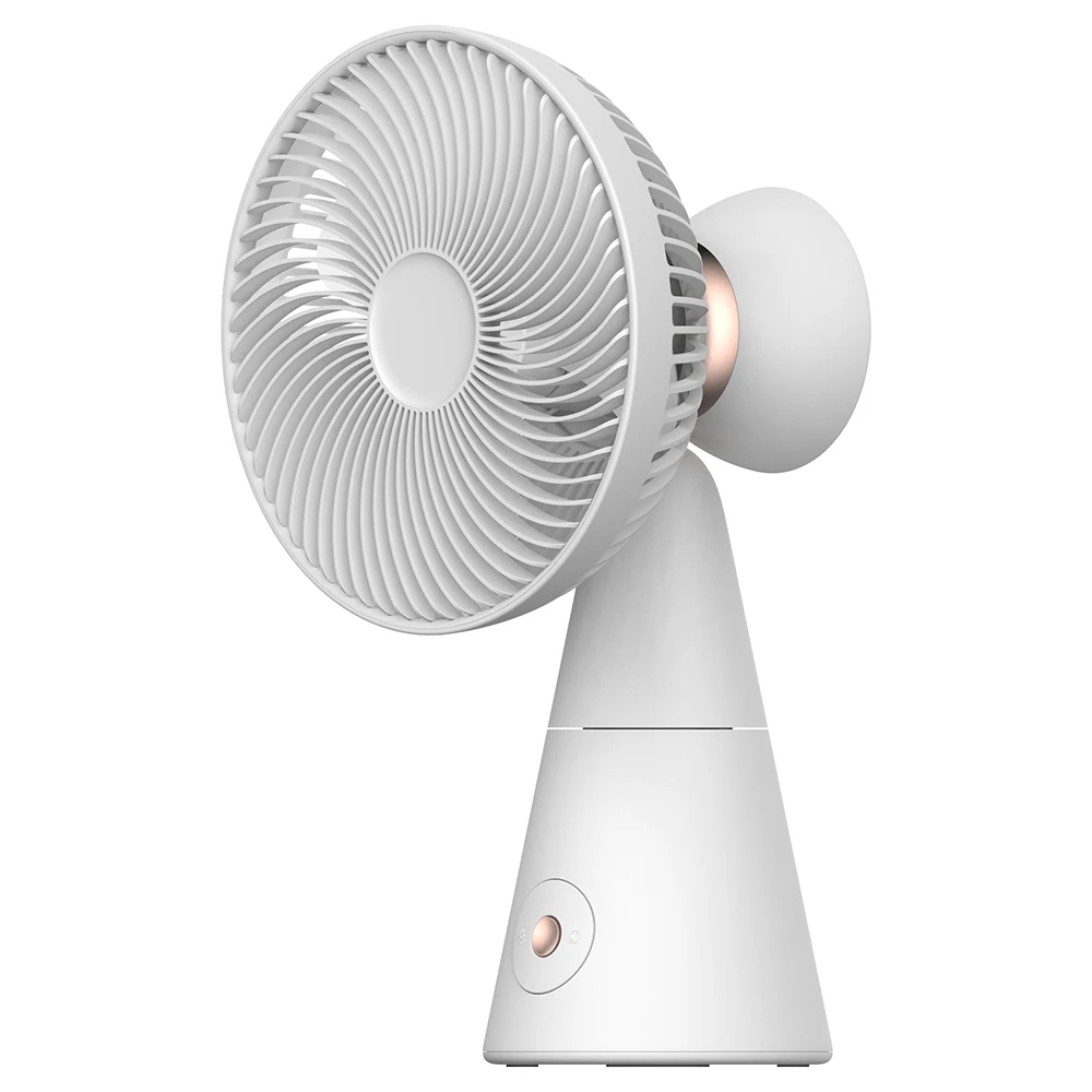 2023 Summer Table Fan Wholesale Electric Battery Small With Lamp Desk Fan USB Portable Rechargeable Mini Light Rotate Stand Fans