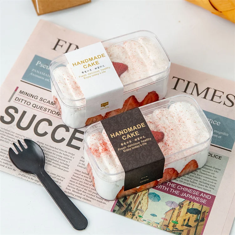 Wholesale Mousse cake box disposable thousand-layer tiramisu ice cream dessert small packaging box for cake