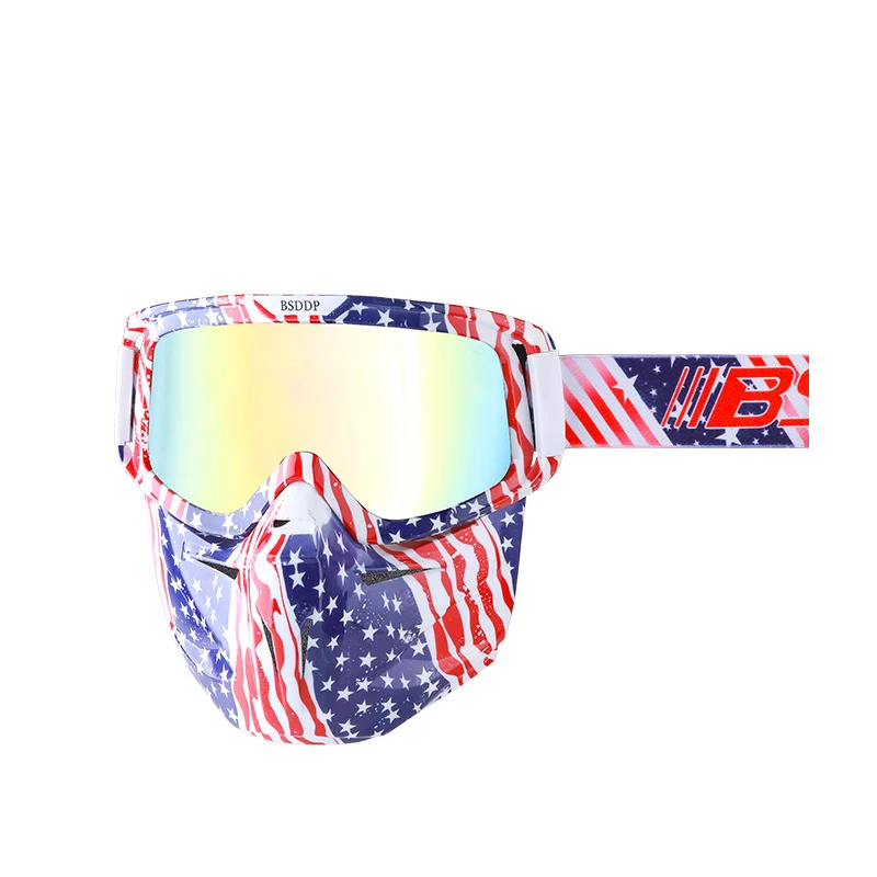 Motocross Goggles Outdoor Riding Wind and Sand Goggles Retro Harley Helmet Mask