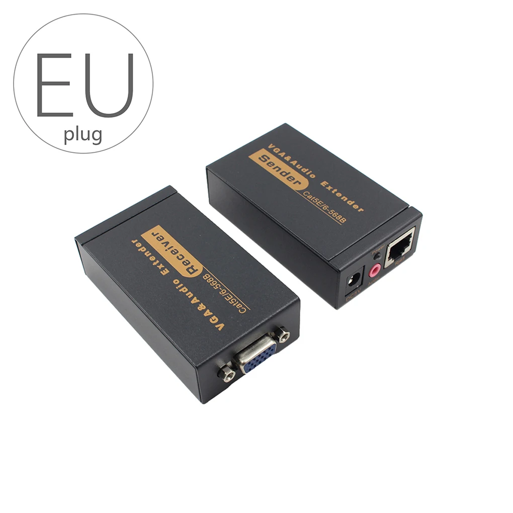 2 шт. расширитель порта VGA кабель hdmi передатчик и приемник 100 м удлинитель VGA для RJ45 Усилитель Поддержка для видеорегистратора с жестким диском HD 3D