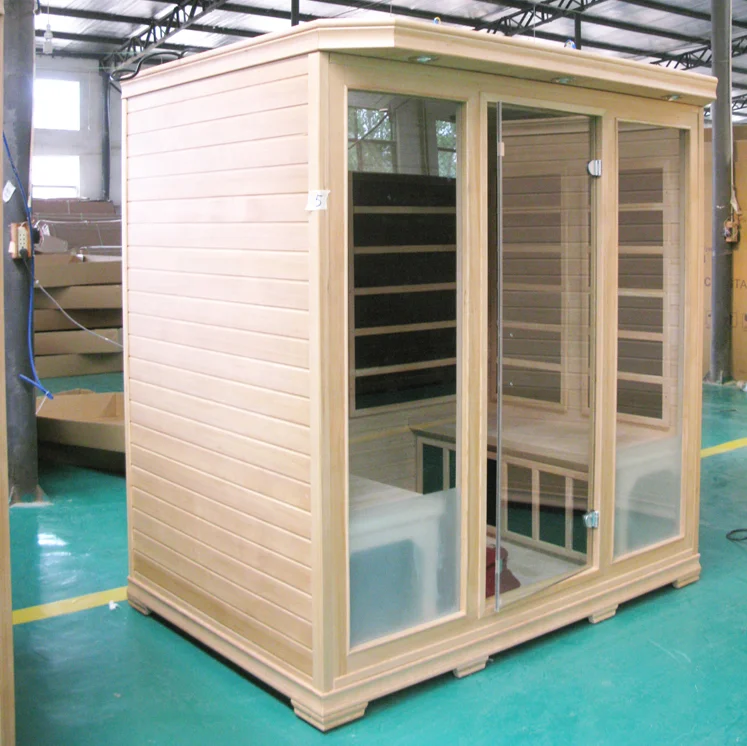 Classic 4-person far-infrared Hemlock dry sauna room