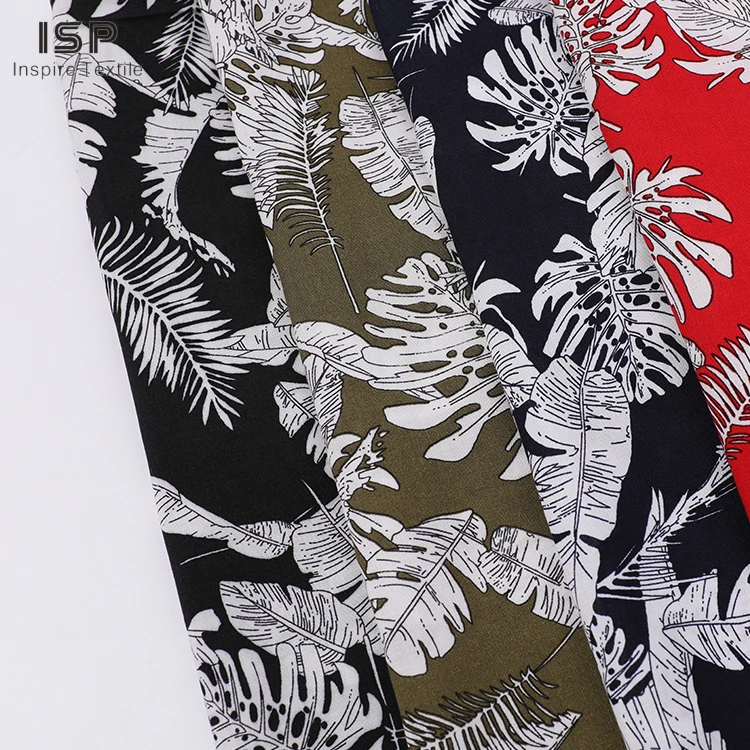 Latest stock plain 100 rayon poplin custom floral printed fabrics for garment