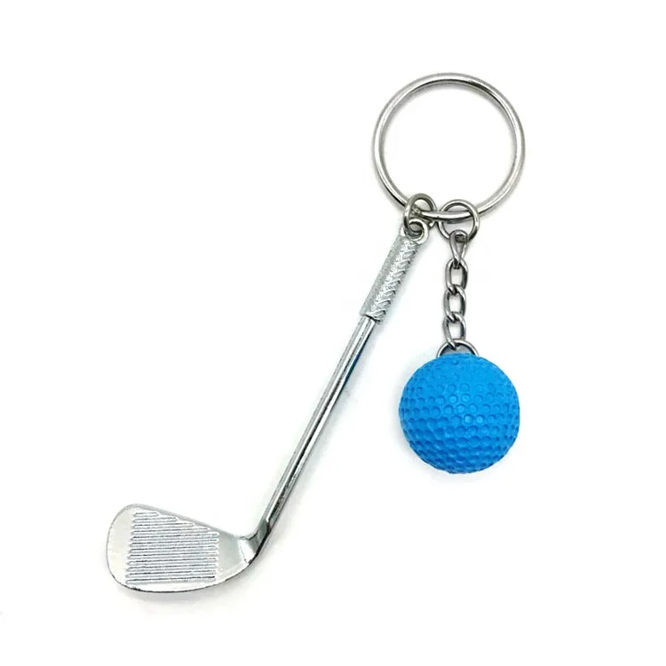 Metal golf key chain pendant sporting event souvenir prize creative ball key chain golf event spectator souvenir