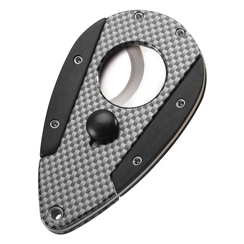Whole Sale OEM Logo Carbon Stainless Steel Double Blade Cigar Cutter for Cigar Scissors Accessories