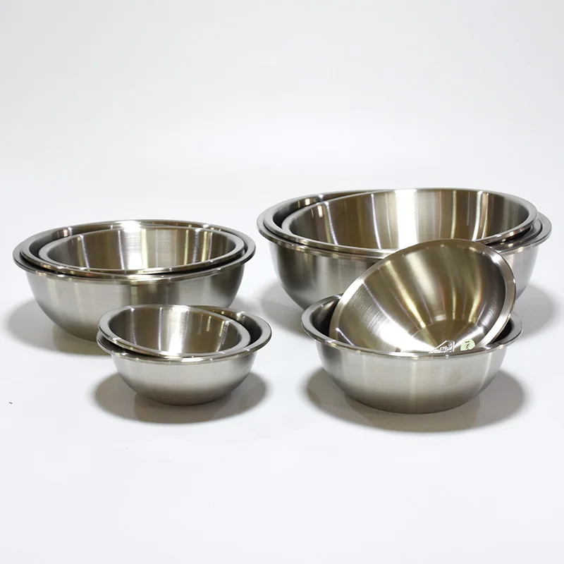 Wholesale kitchenware 304 stainless steel soup bowl 14-32cm high-capacity mixing bowl