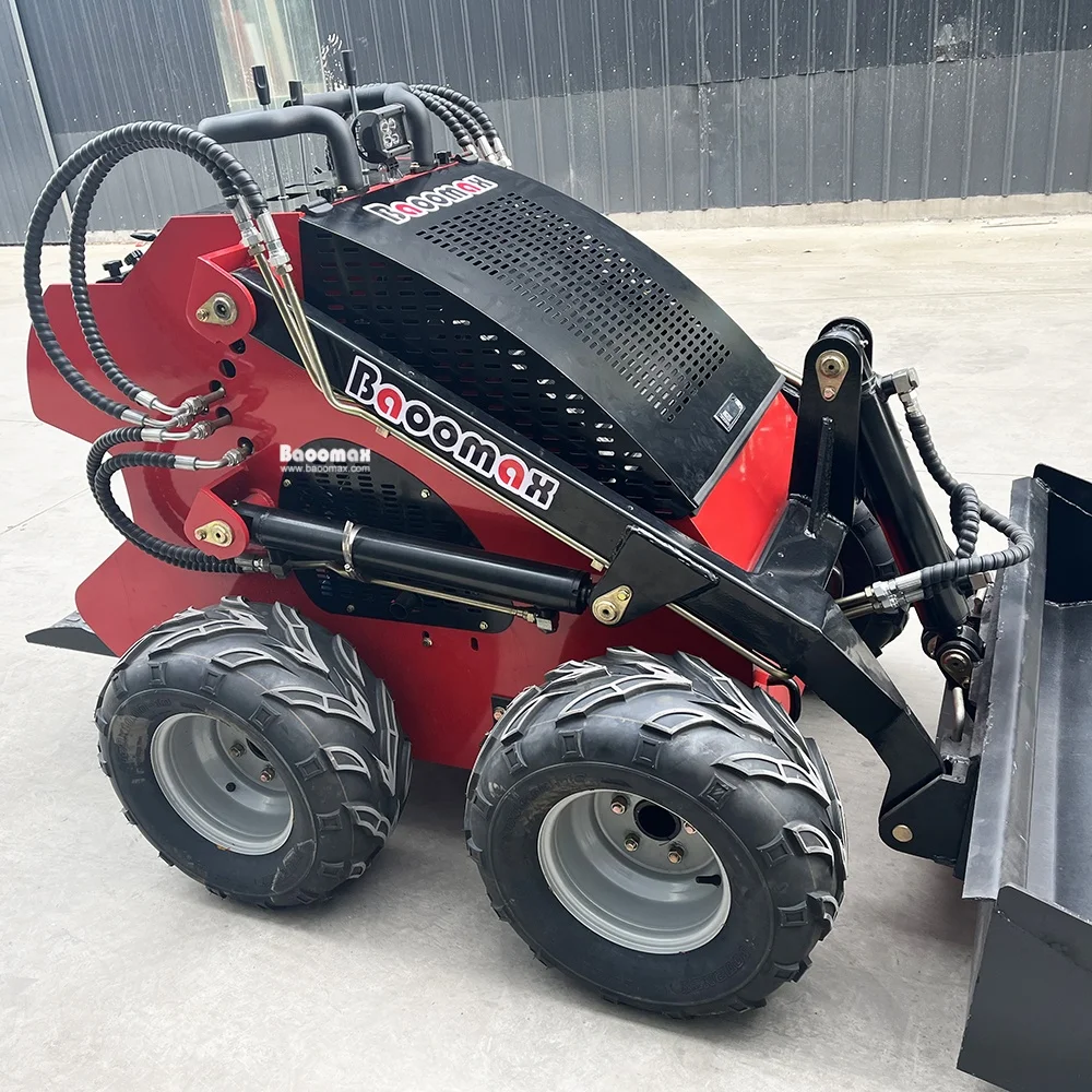 Famous Baoomax electric mini skid steer small compact mini skid steer loader with attachments chinese mini skid steer loader