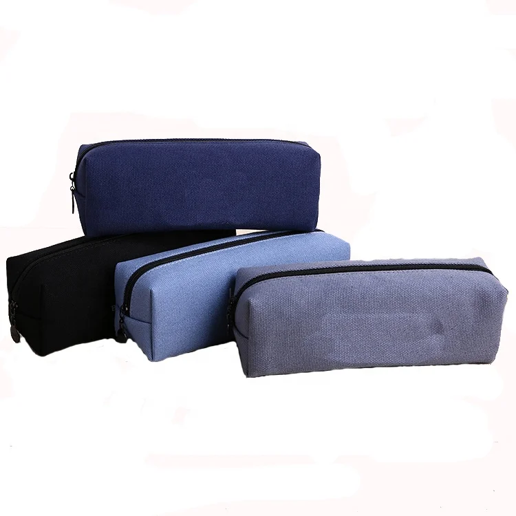 Promotion custom your design Wholesale Blank Canvas Zipper Pencil Bags case