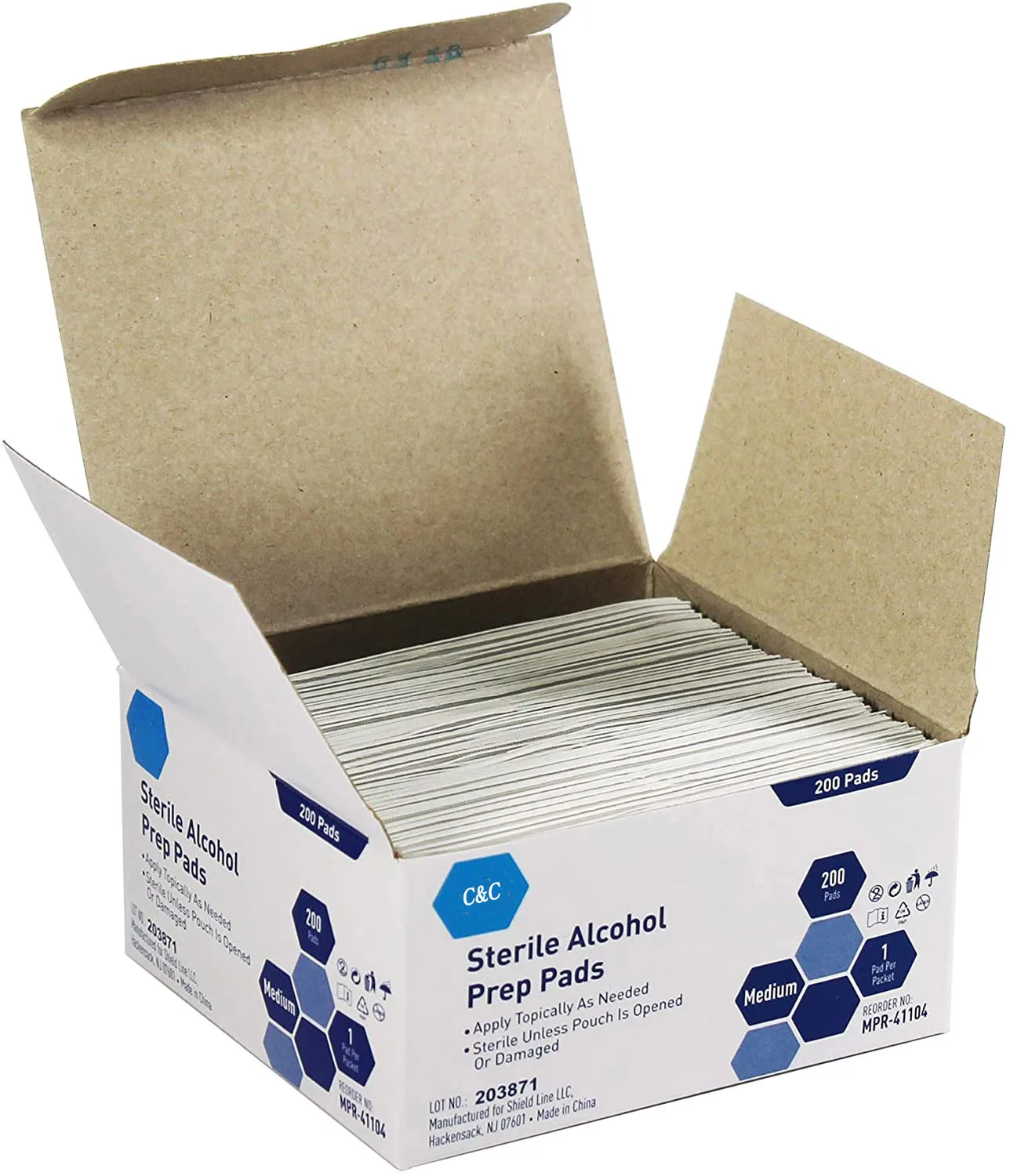 Individually-Wrapped Isopropyl Cotton Swabs Disposable Medium Square Size Alcohol Prep Pads