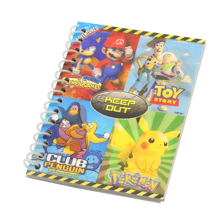 Factory OEM plastic spiral  notebook Diary ,  new special design  children  Notebook,kids writebook  Customized LOGO