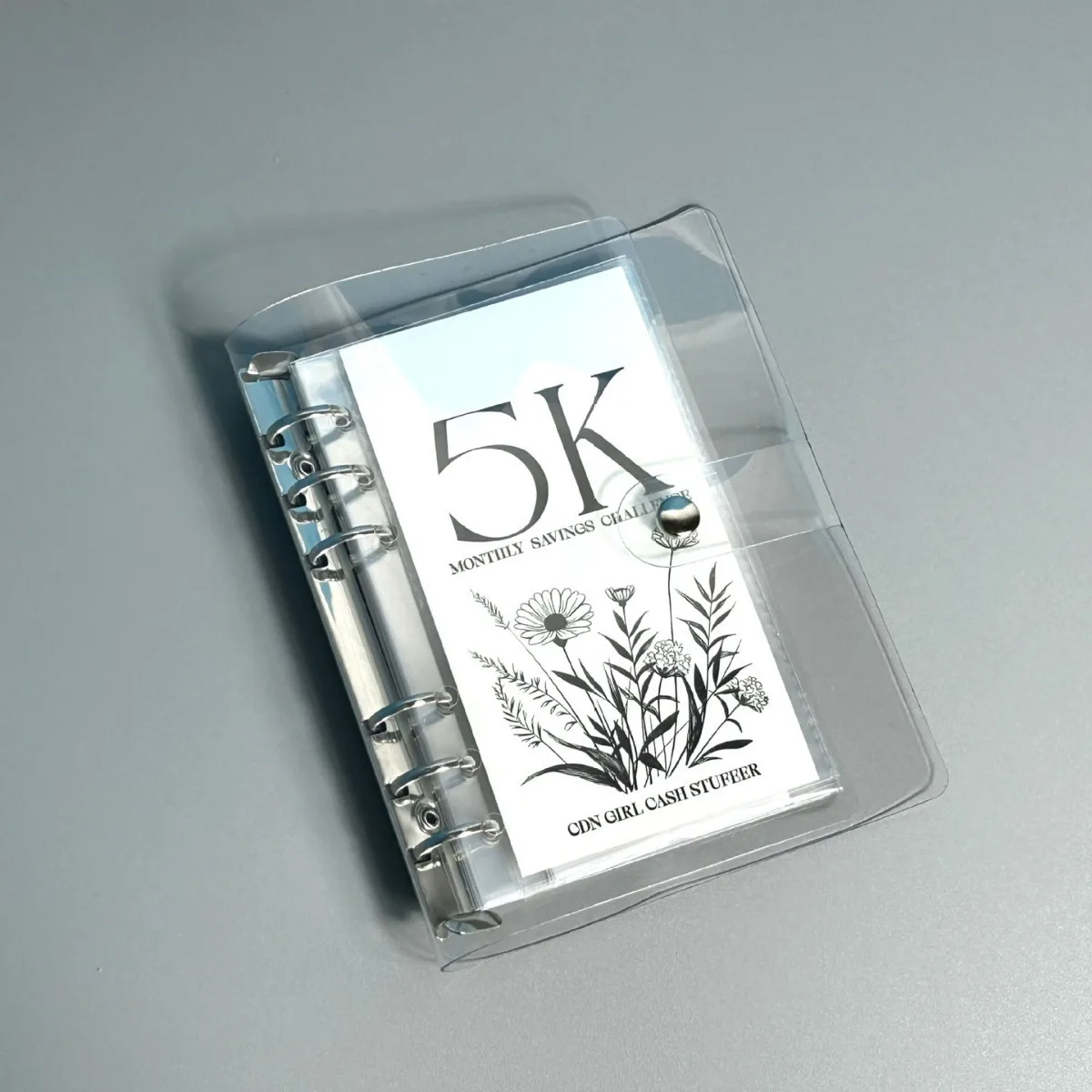 Vertical deposit and savings six-hole iron clamp storage book single grid Card Binder album pvc loose spiral notebook