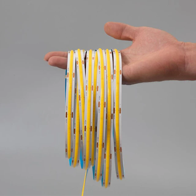 
IP20 12V 24V 8mm 10mm width 3000K 4000K 6000K wardrobe bedroom 50ft 10 meter 20 m flexible led cob strip atmosphere linear light 