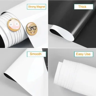 Self Adhesive Iron Back Flexible Magnetic Dry Erase Whiteboard Wall Poster for Home School Office