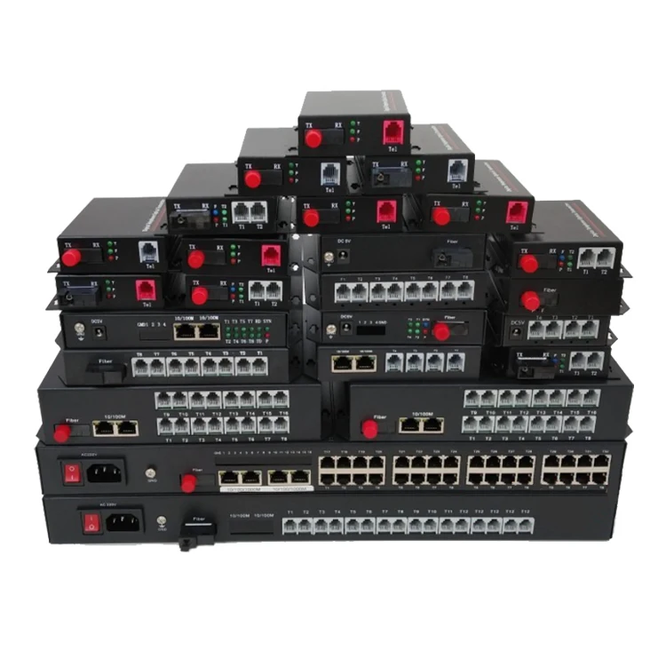 32 Port RJ11 Fiber Multiplexer  32 Line Telephone and 4Port GE Ethernet Fiber Optical Converter