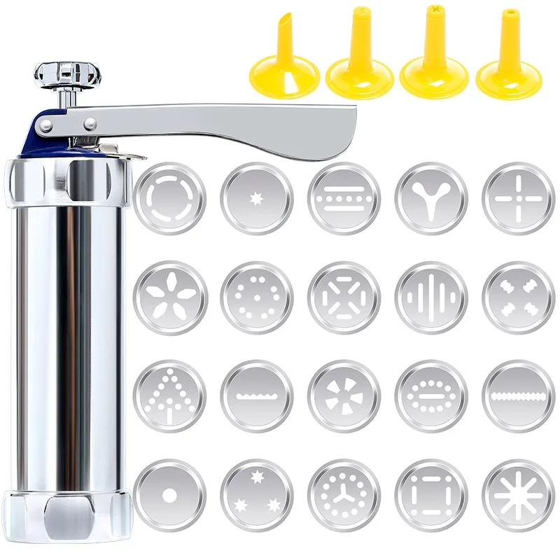 Biscuit Maker Machine Set Press Cookies Mold Gun DIY Pastry Extruder Nozzles Decorating Spritz Piping Cookie Press Kit