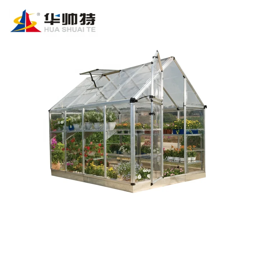 
High quality transparent agricultural glass polycarbonate greenhouse 