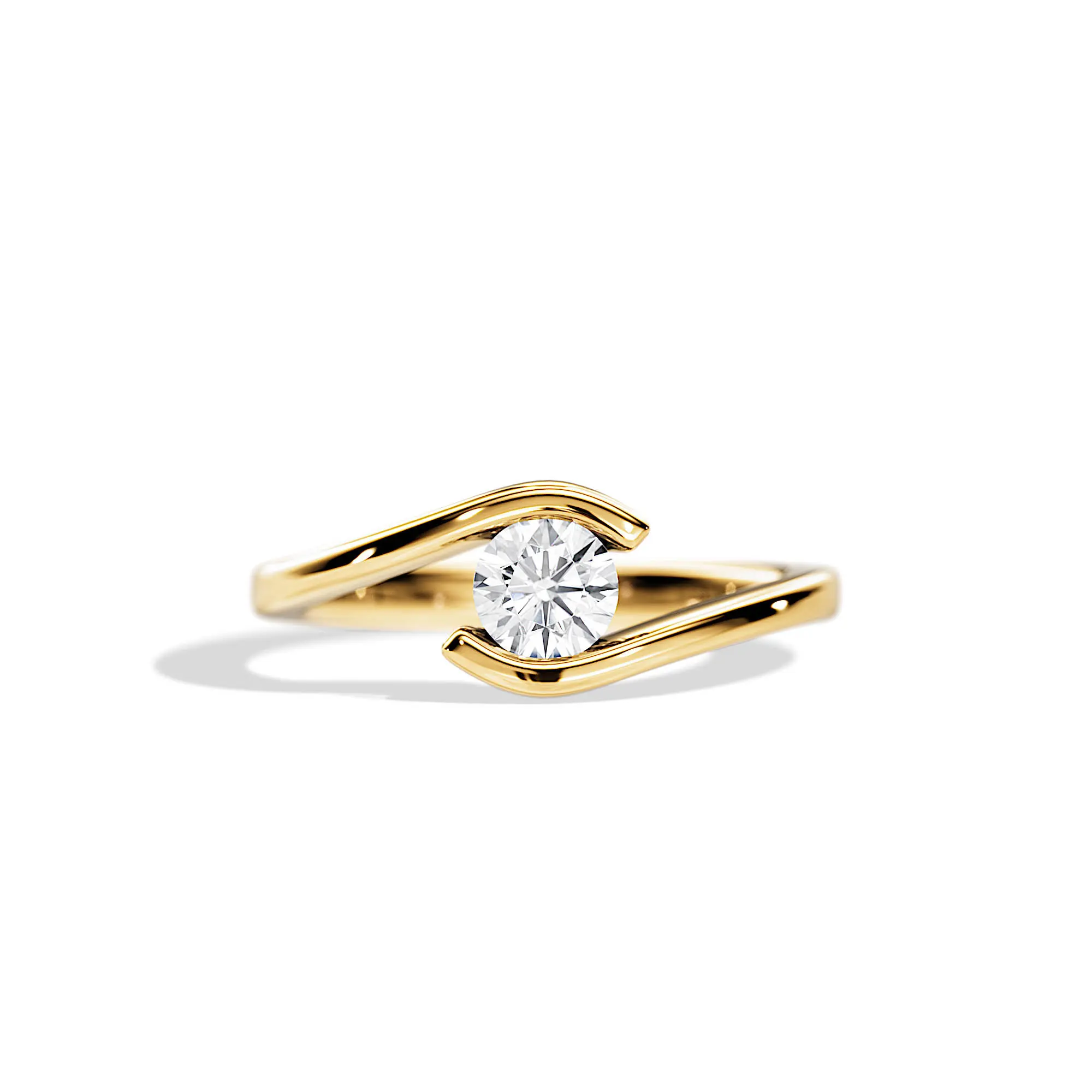 0.5 Carat Gold Diamond Ring Unique Engagement Bypass Ring Lab Grown Diamond Ring