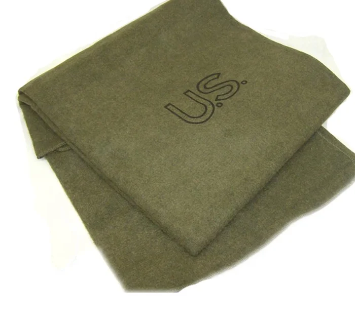 factory cheap price 100% made in china acrylic or wool material heavy cheap olive green outdoor blankets