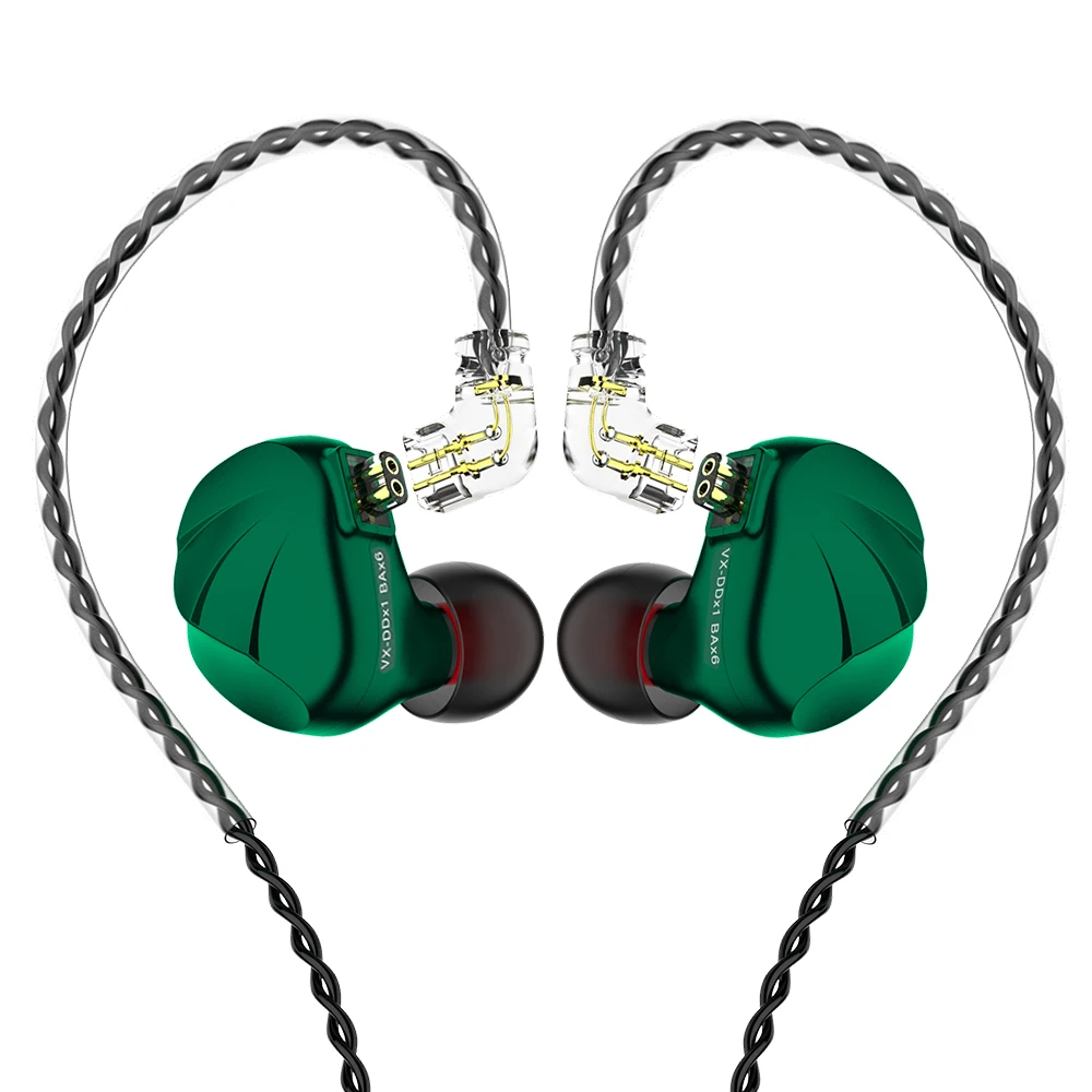 TRN VX 6BA+1DD Hybrid Metal In-Ear Earphones IEM HIFI DJ Monitor Sport Running Headphones Head Plug Earbuds