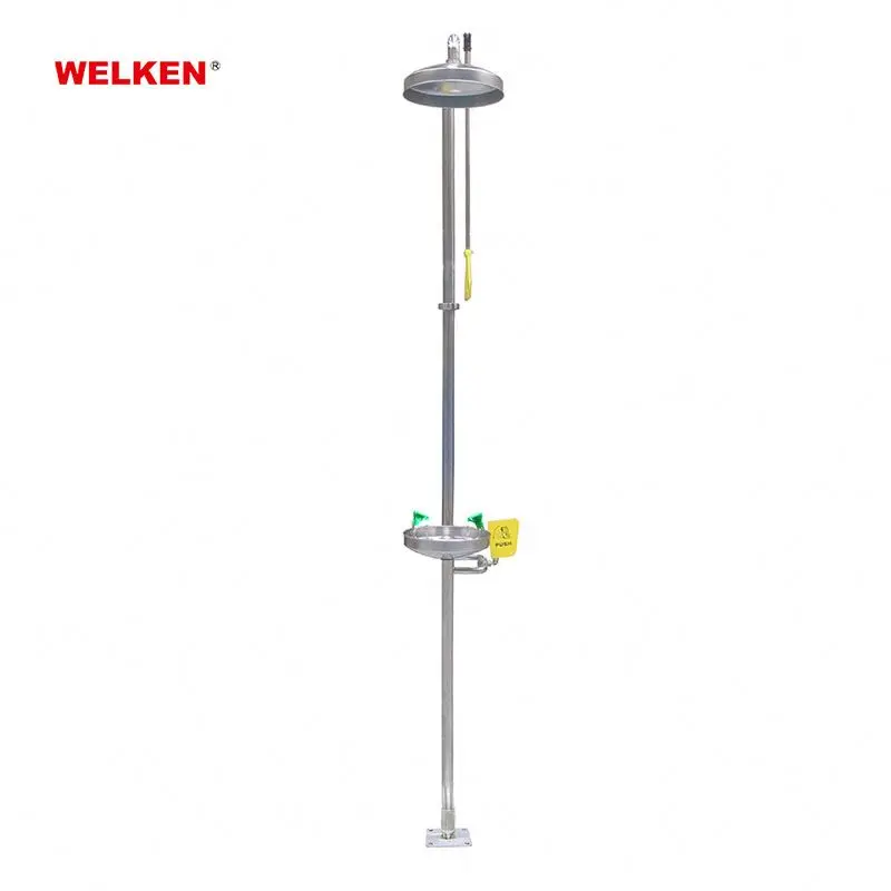 WELKEN Brand Higher Stainless steel Combination Eye Wash And Shower BD-530 Safety eyewash station ANSI Z358.1-2009 standard