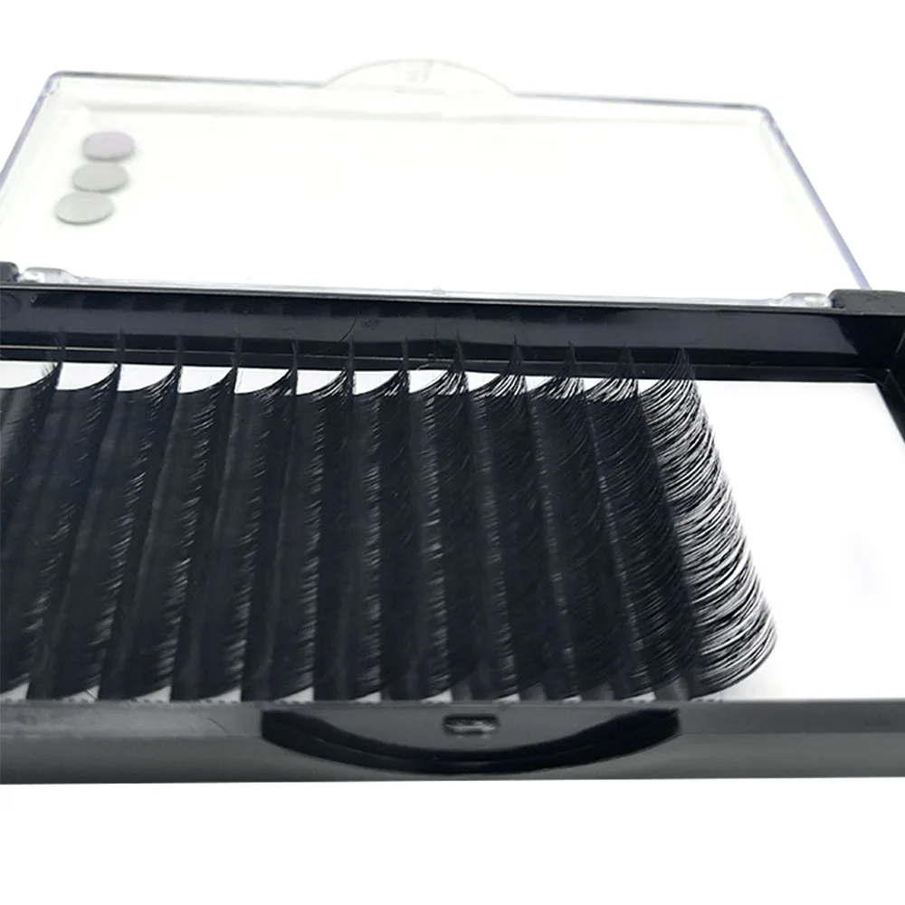 premium matte black ellipse flat shape split tips Flat Shape eyelash extensions in 0.1&0.15&0.2&0.25mm lashes