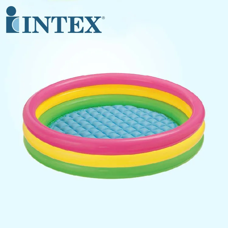 INTEX 57412 45'x10' kids summer sunset ring pool 3-ring rainbow  above ground  swimming pool