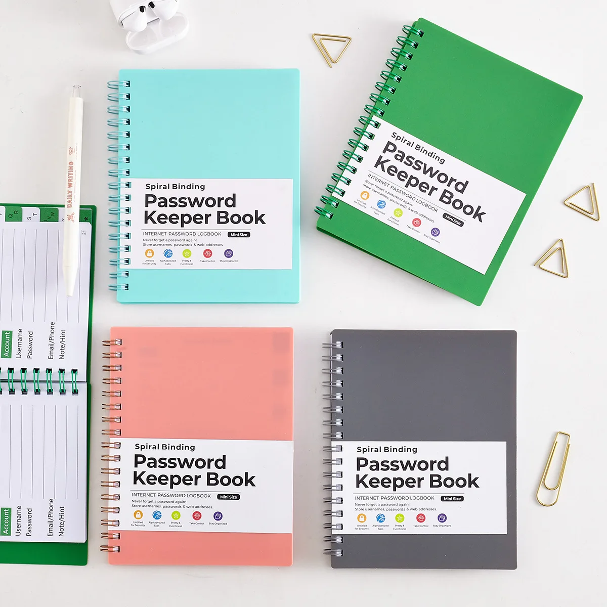 A6 cross-border pp cover coil password book with letter index label internet login password local address book
